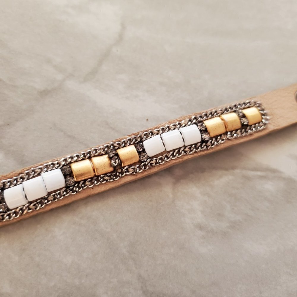 ✨ Stella & Dot Rhinestones Crystals Pave Beads Beaded Cady Wrap Bracelet ✨ - Picture 5 of 15
